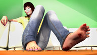 feet barefoot blood brunette smiling gore shrunken_men foot_crush shrunken_woman fleeing looking_at_victims sorenzer0 digital_render