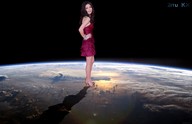 giantess collage earth giga blonde space clothed planet high_heels brunette multiple_sizes smiling giantesses miranda_cosgrove hands_on_hips black_nails zitukx gazing_aside cosmic_giantess next_to_foot