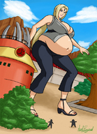 drawing giantess color clothed huge_breasts tsunade axel_rosered naruto_(series)