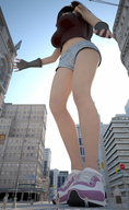 giantess city buildings low_angle shorts streets sneakers darkangle989 tiny_mk digital_render