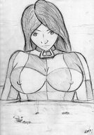 breasts drawing nipples mega monochrome clothed boats pencil_drawing necklace ships looking_at_victim colonel-gabbo