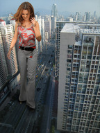 giantess collage city clothed buildings brunette smiling wonderslug looking_down skyscraper foot_print streets cheryl_tweedy_cole