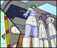 drawing boots shrunken_men thor66 giantesses set pointing space_ship looking_at_tiny