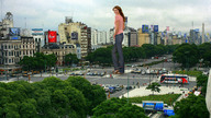 giantess collage city clothed buildings brunette smiling wonderslug vehicles parking_lot looking_at_viewer buenos_aires mandy_moore