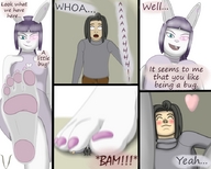 drawing micro furry macro bunny story paws shrunken_men underneath foot_pov under_foot panels