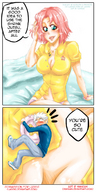 drawing comic color sakura_haruno cleavage pink_hair shrunken_men hanran naruto_(series)