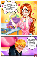 drawing giantess bleach small_man color clothed handheld orihime ichigo