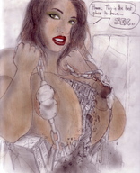 drawing giantess city destruction cleavage story face close_up olivier crushed_building
