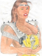 drawing giantess color destruction cleavage olivier vehicle_crush