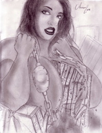 drawing giantess city monochrome destruction cleavage breast_crush face olivier