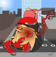giantess tail blonde buildings teasing vehicles red_skin lxlnemisislxl