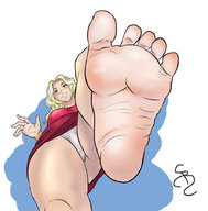 drawing panties feet upskirt blonde color barefoot soles low_angle looking_down foot_pov point_of_view smushedboy imminent_crush