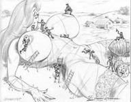 breasts drawing monochrome anime huge_breasts julius_zimmerman jessica_rabbit