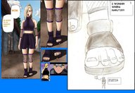 drawing monochrome color naruto ino_yamanaka shrunken_men unaware fishnets naruto_(series)