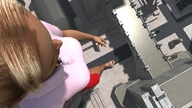 giantess city blonde sandals walking streets vehicles under_foot downward_angle digital_render