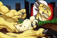 drawing micro macro horns city dragon giant claws buildings paws foot_print dangle between_fingers