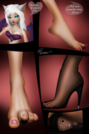 drawing feet color toes barefoot cleavage in_shoe story shrunken_man entrapment underneath pinned under_foot pedicure panels