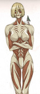 giantess size_difference blonde unknown_artist crossed_arms attack_on_titan shingeki_no_kyojin on_shoulder annie_leonhardt levi