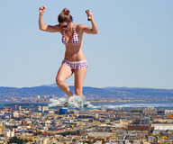 giantess collage city swimsuit buildings wonderslug sunglasses athletic harbor wading jessica_biel crushing_ship