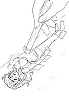 drawing monochrome swimsuit shrunken_woman tape jitensha poking artytoons