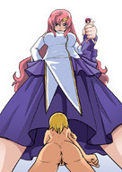 drawing nude pussy clothed handheld low_angle lacus shrunken_woman looking_down jitensha point_of_view gundam_seed imminent_crush looking_at_tiny