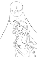drawing monochrome penis shrunken_woman jitensha huge_penis