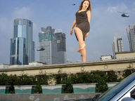 giantess collage city barefoot helicopter brunette low_angle giantess_katelyn skyscrapers sky raised_foot zigi550