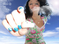 collage mega blue_eyes finger brunette smiling airplane clouds sky blue_nails exes2000