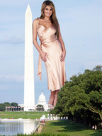 giantess collage long_hair smiling wonderslug dress people sky looking_at_viewer washington_monument flags capital