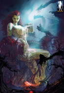 breasts drawing giantess nude mega color red_hair painting advertisement batman cape poison_ivy giantessfan formula green_skin titan_ivy dc_comics
