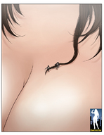 breasts drawing comic color large_breasts long_hair cleavage brunette unaware shrunken_woman shrunken_man body_exploration tinies giantessfan sample_image a_weekend_alone between_breasts sarah_leheron jieun