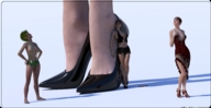 giantess size_difference high_heels shrunken_woman looking_up giantess_feet y_phil digital_render