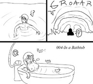 breasts drawing vore monochrome tongue mouth bath shrunken_man