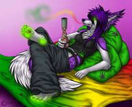 crush micro furry soles paws lying_down unaware pipe anirusfere shrunken_character stuck_to_foot jameless
