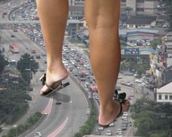 collage mega traffic buildings sandals streets under_foot mick_78 vehicle_crush giantess_feet