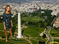 giantess collage feet city clothed high_heels buildings smiling dress sandals grass standing tattoo looking_at_viewer washington_monument downward_angle monument lowerrider