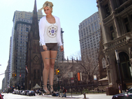 giantess collage city blonde clothed buildings climbing legs standing streets vehicles new_york_city sidewalk accasbel aly_michalka
