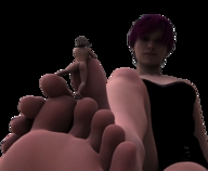 toes barefoot climbing shrunken_woman set point_of_view looking_at_tiny thevestige digital_render