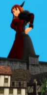giantess horns buildings low_angle dress sky digital_render