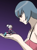 drawing clothed handheld cleavage palm shrunken_woman looking_at_tiny
