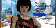 giantess city handheld shoes asian dangle between_fingers faith flashmp looking_at_tiny mirrors_edge digital_render