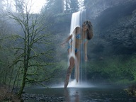 breasts giantess collage mega swimsuit barefoot cleavage wet waterfall outdoors tattoo waterfall_shower jess pond accasbel south_silver_falls