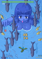 giantess karbo mermaid felarya anko video_game harpy sharks fish danmaku bullet_hell