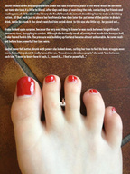 toes barefoot story shrunken_men shrunken_man entrapment underneath between_toes pedicure red_nails floor downward_angle
