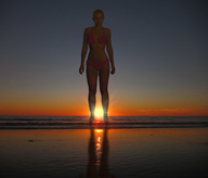 giantess collage blonde beach ocean wonderslug sand sky sunset jenni_czech navel_ring