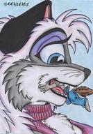 micro vore furry macro anthro color blue_eyes canine cerberus sweater