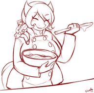 drawing furry monochrome cooking sheela baking
