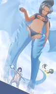drawing growth giantess handheld cleavage looking_down magic sky blazbaros orcs sera ralune