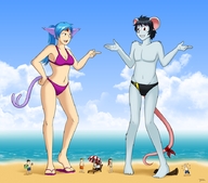 drawing giantess furry color swimsuit giant beach mouse flip_flops espeon_girl