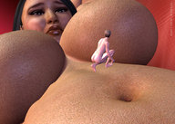 breasts giantess nude color brunette shrunken_men shrunken_man body_exploration digital_render